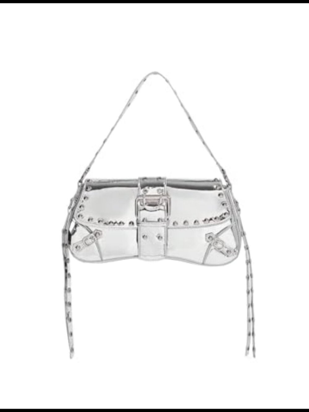 Faux Leather Studded Mini Shoulder Bag Punk Y2K Handbag